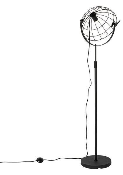 Priemyselná stojaca lampa čierna 35 cm nastaviteľná - Hanze