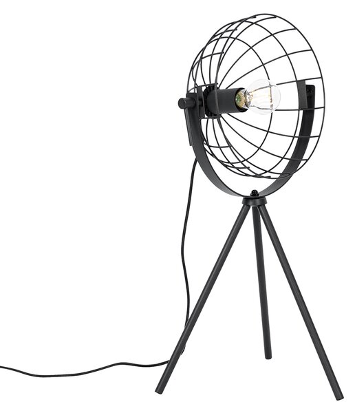Priemyselná trojnohá stolná lampa čierna nastaviteľná - Hanze