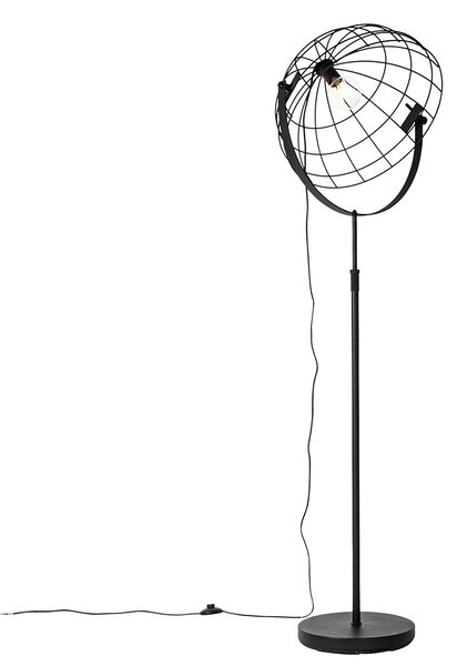 Priemyselná stojaca lampa čierna 50 cm nastaviteľná - Hanze