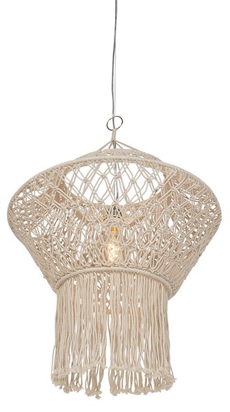 Rustikálne závesné svietidlo Makramé 90 cm - String