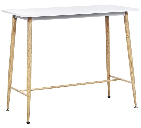 Jedálenský stôl biely MDF doska stola 90 x 50 cm kovová drevená povrchová úprava kovové nohy minimalistické