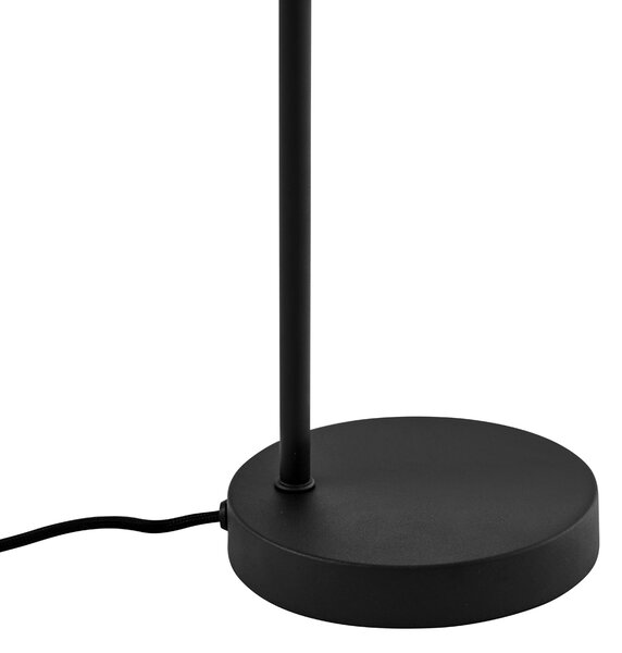 Art Deco stolná lampa čierna s dymovým sklom - Vidro