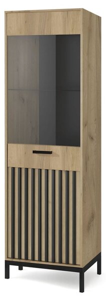 Halmar Vitrína LAMINO W-1 dub craft/čierna