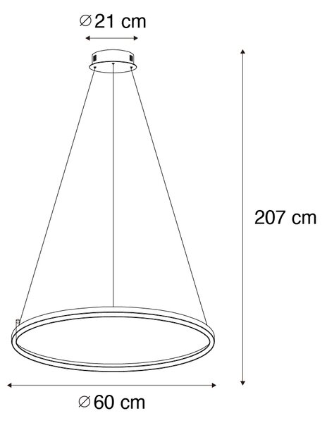 Závesné svietidlo bronzové 60 cm vrátane LED 3-stupňovo stmievateľné - Girello