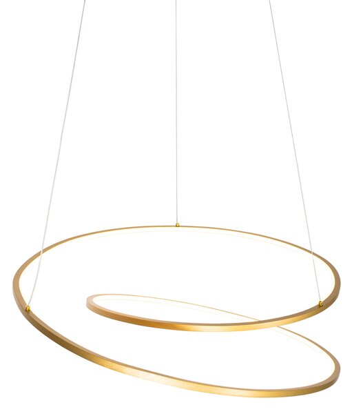 Dizajnové závesné svietidlo zlaté 72 cm vrátane LED 3-stupňovo stmievateľné - Rowan