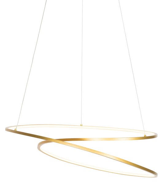 Dizajnové závesné svietidlo zlaté 72 cm vrátane LED 3-stupňovo stmievateľné - Rowan