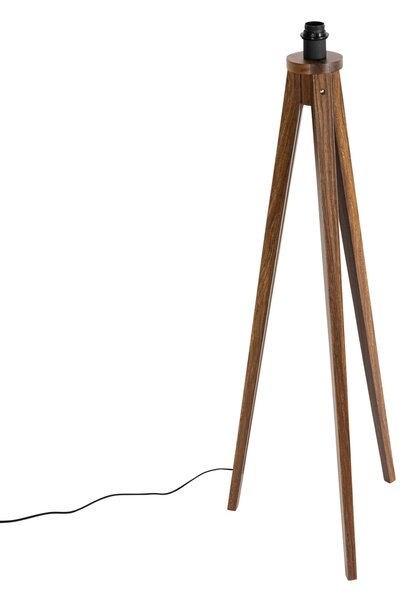 Rustikálna stojaca lampa trojnožka orechové drevo - Tripod Classic