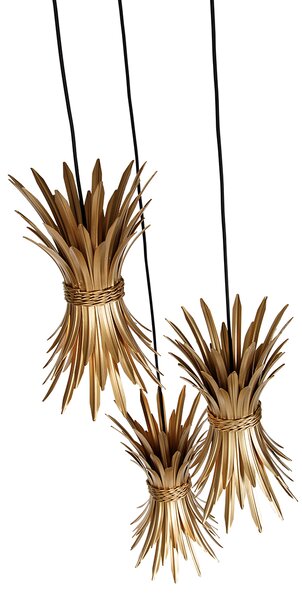 Závesné svietidlo Art Deco zlaté 3-svetlo - Wesley
