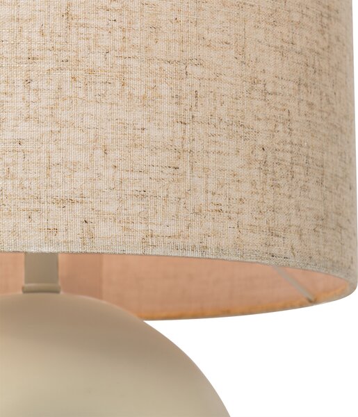 Dizajnová stolná lampa béžová s tienidlom z ľanu béžová - Lotti