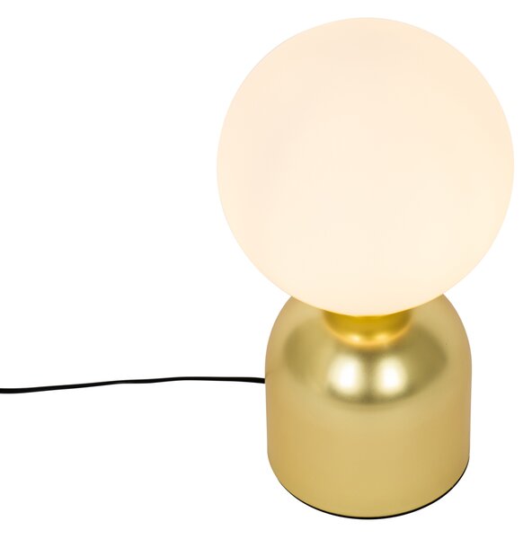 Stolná lampa Hotel Chic zlatá s opálovým sklom - Pallon Trend