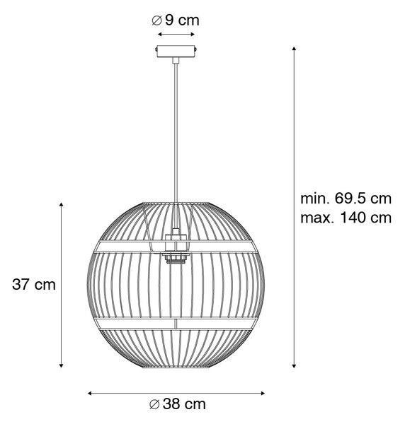 Moderné závesné svietidlo čierne 38 cm - Sphaera