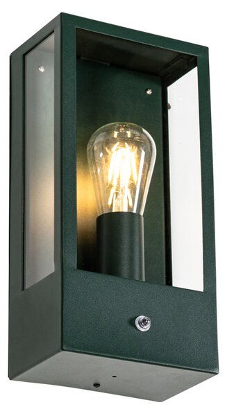 Vonkajšia nástenná lampa tmavozelená so senzorom súmraku IP44 - Rotterdam