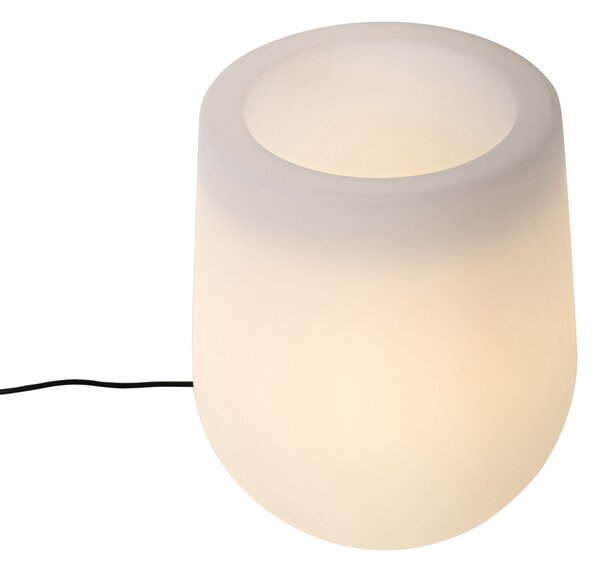 Vonkajšia stojaca lampa kvetináč biela IP44 - Flowerpot