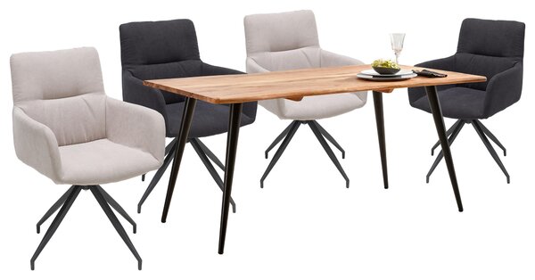 JEDÁLENSKÝ STÔL, akácia, čierna, farba akácie, 160/90/76 cm Carryhome - Stoly
