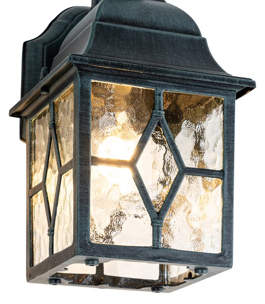 Romantická vonkajšia nástenná lampa tmavozelená - London