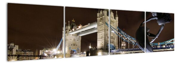 Nočný Tower Bridge - obraz (Obraz 160x40cm)