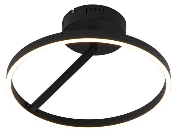 Dizajnové stropné svietidlo čierne vrátane LED 3-stupňového stmievača - Anello
