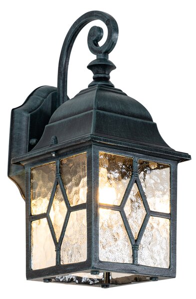 Romantická vonkajšia nástenná lampa tmavozelená - London