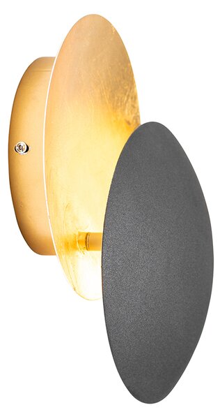 Inteligentná nástenná lampa čierna so zlatom vrátane WiFi G9 - Sunrise