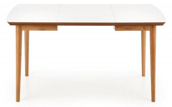 Halmar Rozkladací jedálenský stôl BARRET 90(190)x80 biely mat/dub lefkas
