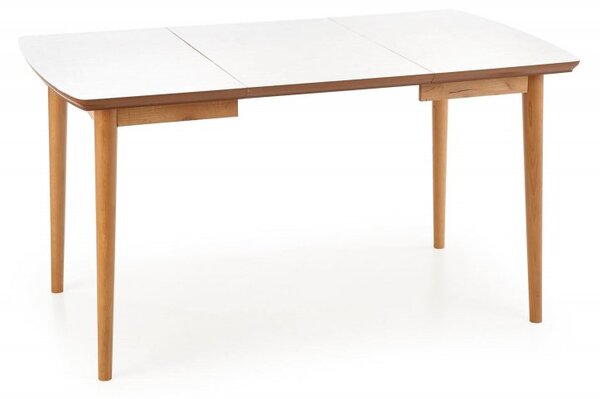 Halmar Rozkladací jedálenský stôl BARRET 90(190)x80 biely mat/dub lefkas