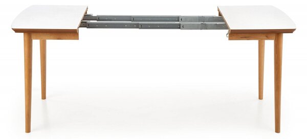 Halmar Rozkladací jedálenský stôl BARRET 90(190)x80 biely mat/dub lefkas
