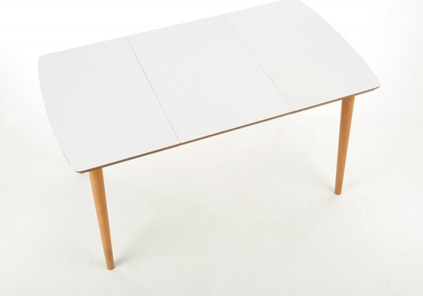 Halmar Rozkladací jedálenský stôl BARRET 90(190)x80 biely mat/dub lefkas