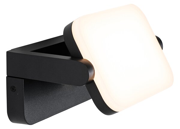 Vonkajšia nástenná lampa čierna vrátane LED nastaviteľná - Kamile