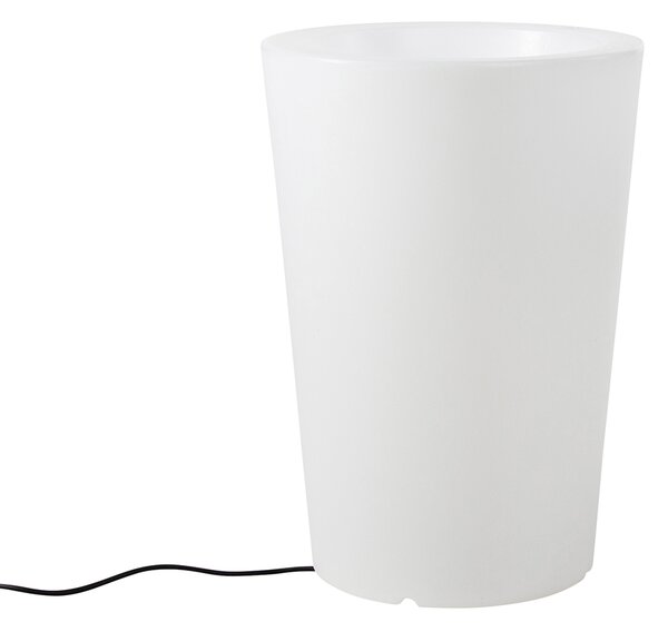 Vonkajšia stojaca lampa biela 60 cm kvetináč IP44 - Verano