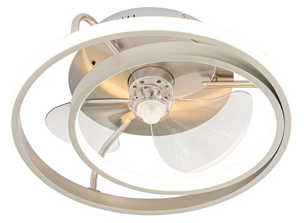 Oceľový stropný ventilátor 46,5 cm vrátane LED s diaľkovým ovládaním - Kees