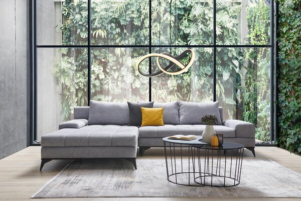 ROHOVÁ SEDAČKA, textil, svetlosivá Carryhome - Sedačky