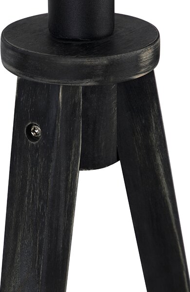 Rustikálna stojaca lampa trojnožka čierna - Tripod Classic