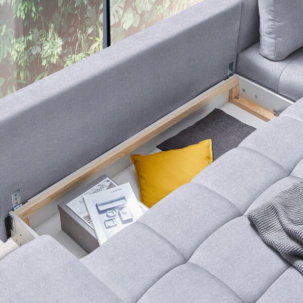 ROHOVÁ SEDAČKA, textil, svetlosivá Carryhome - Sedačky