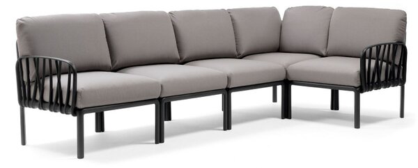 KOMODO 5 modulárna sedačka - antracitový rám/ grigio šedý poťah