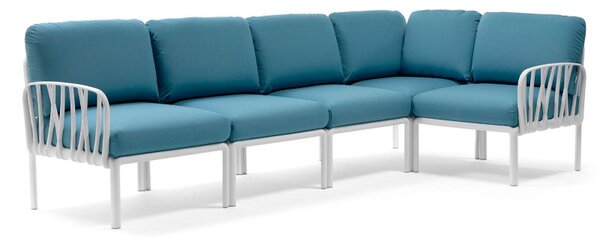 KOMODO 5 modulárna sedačka - biely rám/ modrý poťah