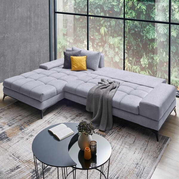 ROHOVÁ SEDAČKA, textil, svetlosivá Carryhome - Sedačky