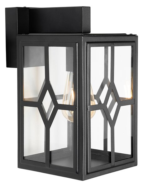 Klasická vonkajšia nástenná lampa čierna IP44 - Dover