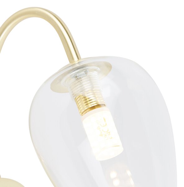 Inteligentná nástenná lampa zlatá so sklom vrátane Wifi G9 - Elien