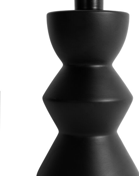 Dizajnová stolová lampa s čiernym zamatovým tienidlom taupe so zlatom 35 cm - Alisia