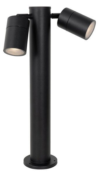 Stojaca vonkajšia lampa čierna 45 cm IP44 nastaviteľná 2-svetlo - Duo
