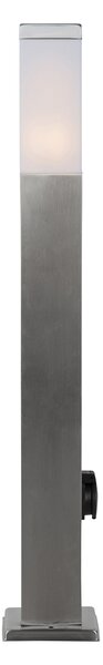 Vonkajšia lampa oceľ 80 cm so zásuvkou IP44 - Malios