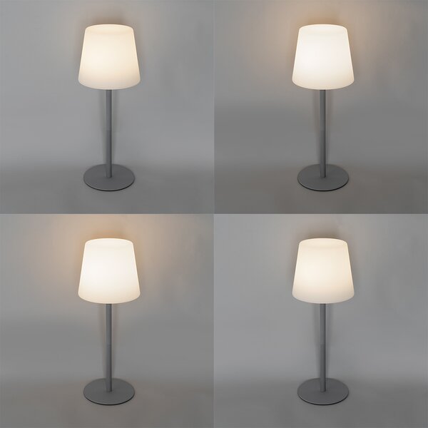 Stolná lampa sivá nabíjateľná vrátane LED a stmievača IP54 - Jude