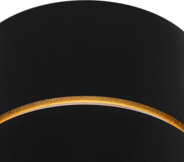 Inteligentná nástenná lampa čierna so zlatým vnútorným povrchom vrátane WiFi G9 - Ria