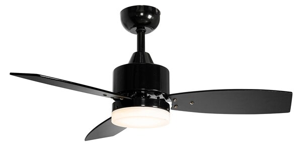 Vonkajší stropný ventilátor čierny 91,3 cm vrátane LED stmievateľný s diaľkovým ovládaním IP44 - Toledo