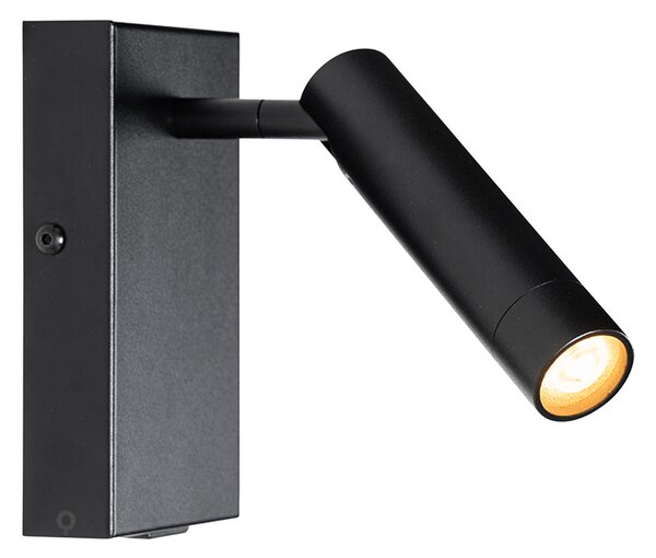 Moderná nástenná lampa čierna s nastaviteľným USB - Croft