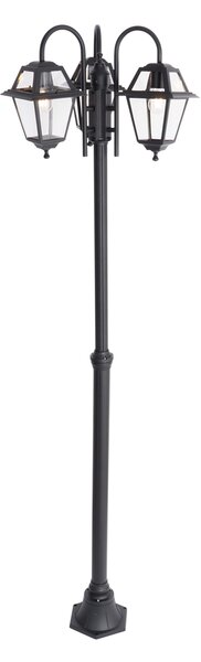 Klasická vonkajšia lampa čierna 235 cm 3-svetlo IP44 - Berta