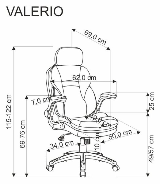 Halmar Kancelárske kreslo VALERIO čierne/šedé