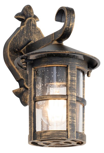 Klasická vonkajšia nástenná lampa starožitné zlato IP44 - Herb