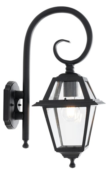 Klasická vonkajšia nástenná lampa čierna IP44 - Berta