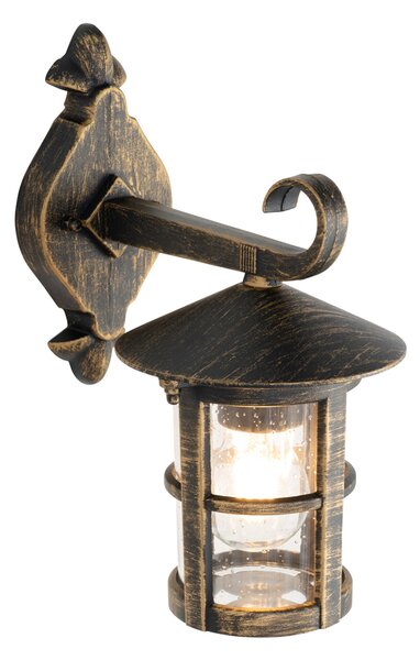 Klasická vonkajšia nástenná lampa starožitné zlato IP44 - Herb